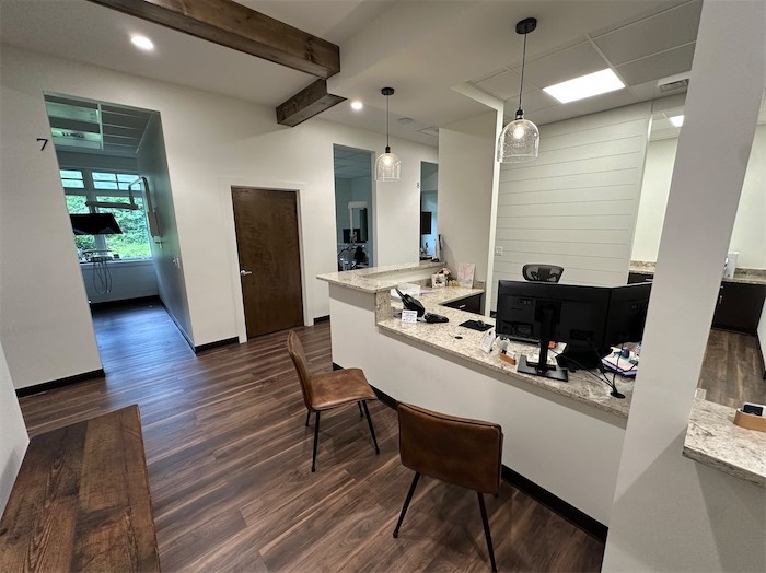 Patient check-out area at Harrison Family Dentistry office in Chattanooga TN